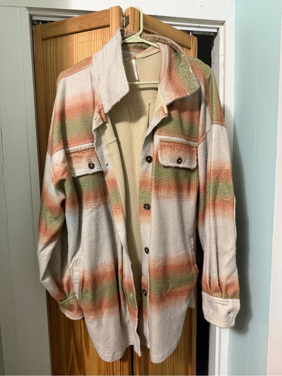 Free People Jackets & Blazers - Free People Striped Ruby Jacket in Cream, Green & Rust